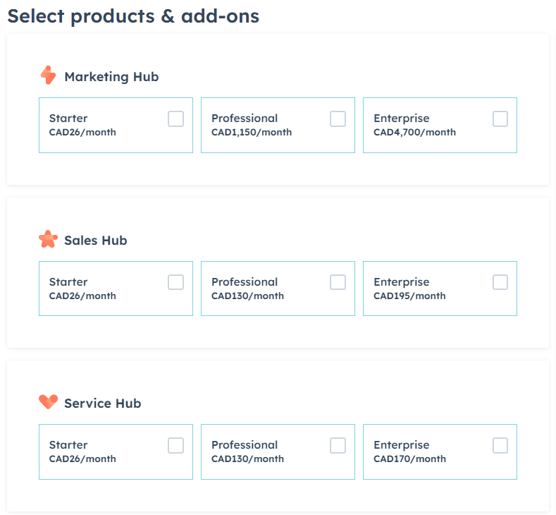 Constant Contact vs HubSpot: HubSpot Pricing